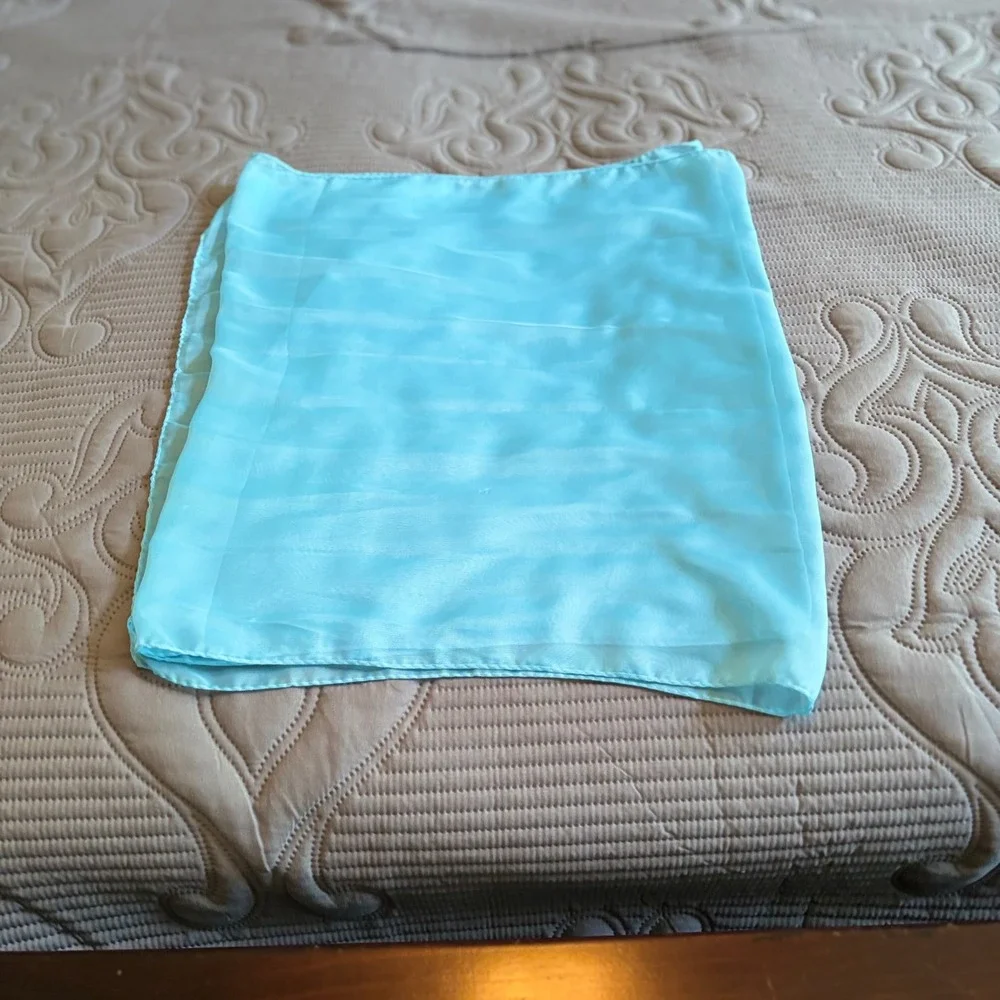 Blue & Yellow Chiffon Scarf Set Sheer Lightweight Wraps Ukraine-Inspired Colors - Picture 8 of 8